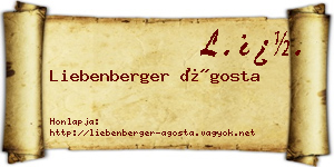 Liebenberger Ágosta névjegykártya